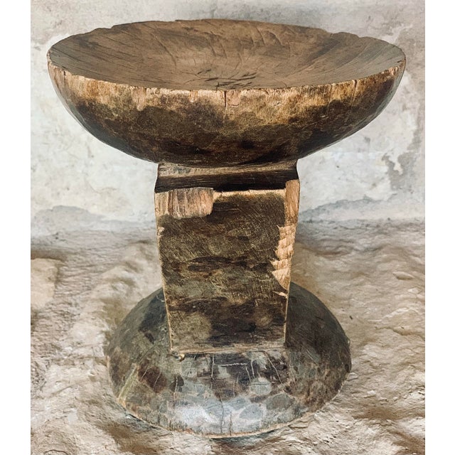 Vintage African Ceremonial Tribal Art Dogon Wood Stool With a Rich Brown Patina For Sale - Image 10 of 12