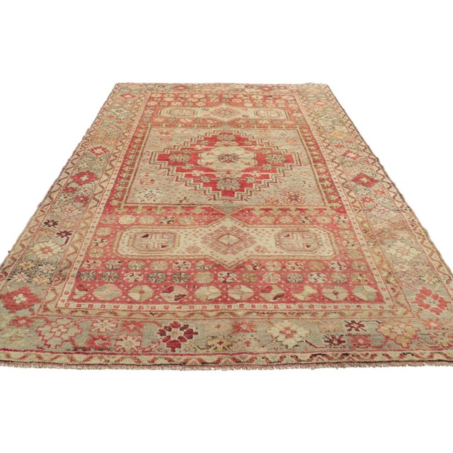 Vintage Turkish Oushak Rug - 04'03 X 07'01 For Sale - Image 4 of 10