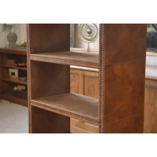 Brown Faux Leather Studded Shelf, 2000s For Sale - Image 8 of 9
