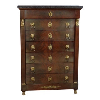 Empire Style Mahogany Chest of Drawers, 1980s For Sale