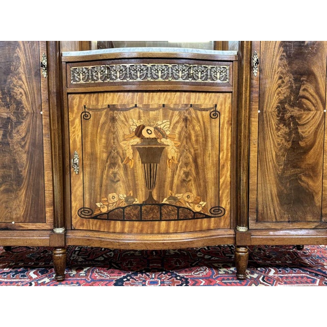 Art Deco Period Sideboard in Mahogany, Oak and Marble Top, 1930s For Sale - Image 11 of 18