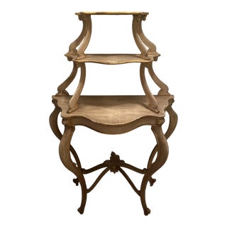 Vintage Louis XV Style Gold Gilded Wooden 3 Tier Etagere For Sale