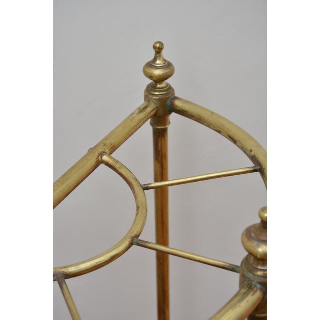 Metal Antique Victorian Umbrella Stand in Brass, 1870 For Sale - Image 7 of 14