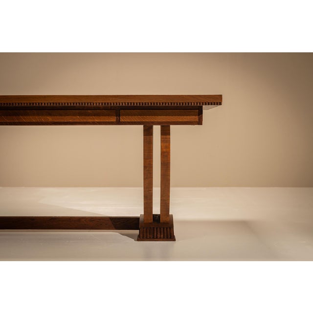Desk in Ash Veneer and Dark Stained Details by Pier Luigi Colli, Italy, 1930s For Sale - Image 14 of 18