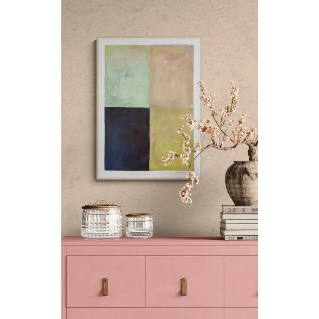 Contemporary Geometric Composition With Muted Colors For Sale - Image 3 of 4