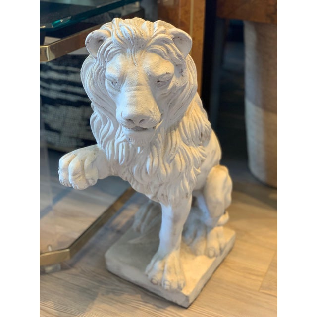 1970s Vintage Cement Lion Statues A Pair Chairish