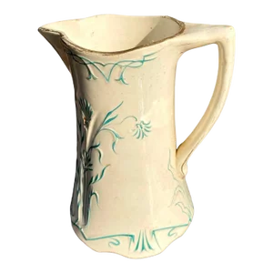 Antique French Art Nouveau Majolica Pitcher by Saint Amand Et Hamage Nord
