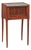 French 1860s Walnut Side Table with Tambour Door, Marble Top and Tapered Legs For Sale