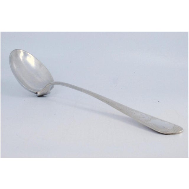 Silver Brushed Silver Rice and Serving Spoon with Monogram Plaque on the Handle For Sale - Image 8 of 9