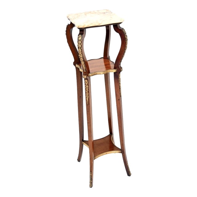Antique French Marble Top Jardiniere Stand, 1890s For Sale