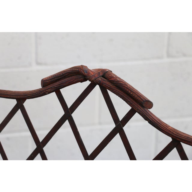 Late 20th Century Vintage Set of Eight Gregorius Pineo Faux Bois Twig Iron Outdoor Armchairs — Los Angeles, Ca For Sale - Image 11 of 18