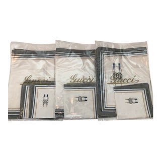 1960s Vintage Gucci Logo Placemats and Napkins - Set of 12 For Sale