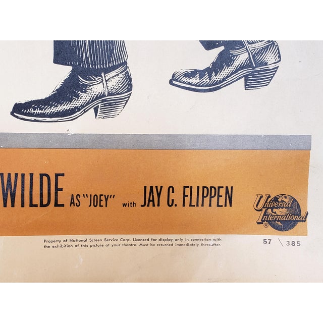 Mid-Century Modern Rare Vintage Original 1957 Movie Poster of James Stewart & Audie Murphy in Universal Pictures Co. "Night Passage" (No. 57 of 385) For Sale - Image 3 of 4