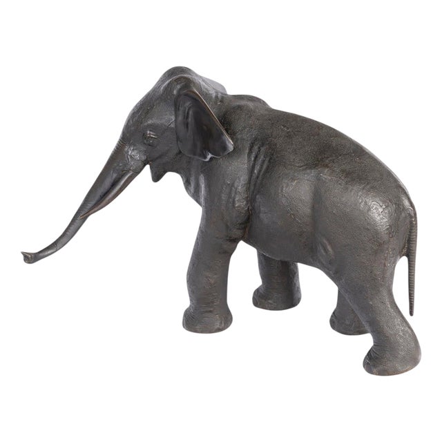 Elephant in Metal with Bronze Patina, 20th Century For Sale