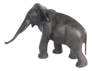 Elephant in Metal with Bronze Patina, 20th Century