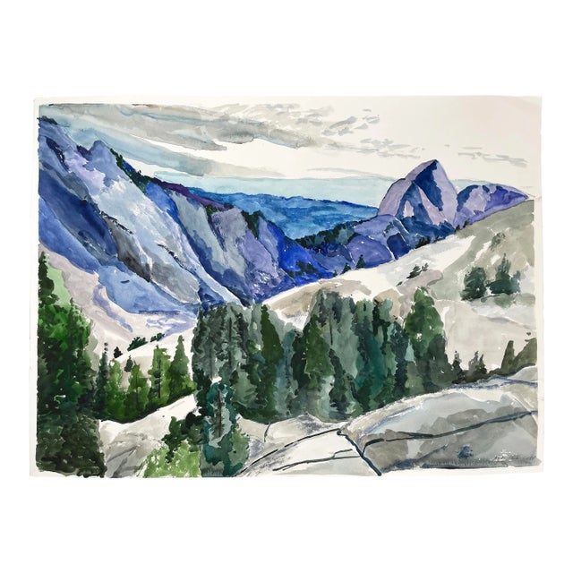 “View From Olmstead Point” ~ Yosemite Landscape Watercolor by Mary Alice Copp 2023 - For Sale