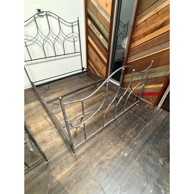 Claudio Rayes Queen Size Claudio Rayes Iron Bed Frame, Model 24 For Sale - Image 4 of 12