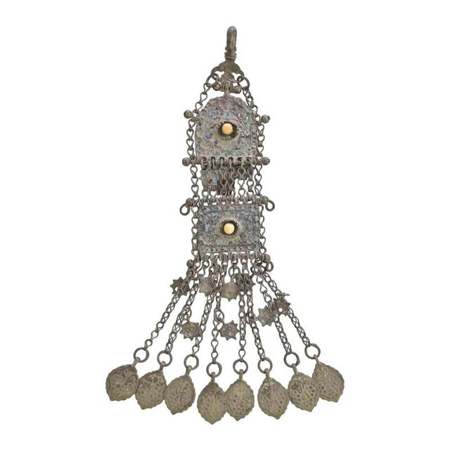 Antique Ottoman Pendant in Metal and Enamel, Turkey For Sale - Image 5 of 5