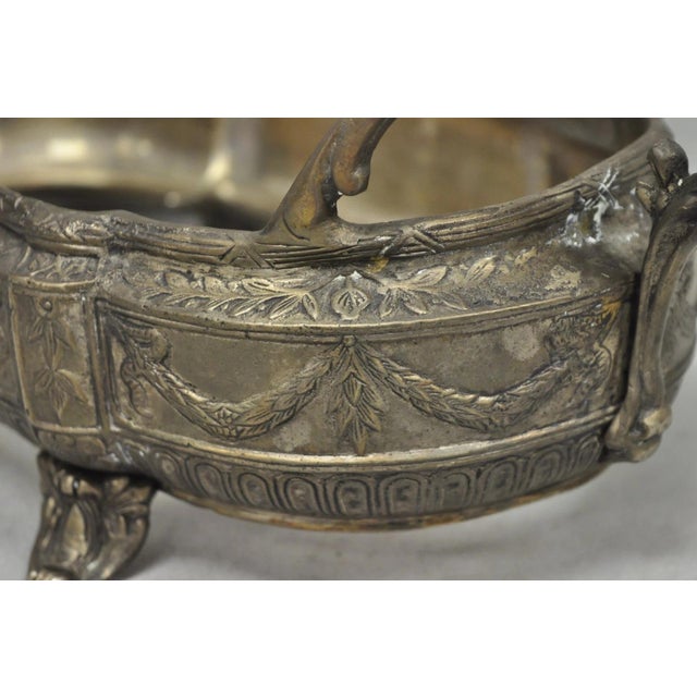 Silver Vintage French Louis XVI Baroque Style Bronze Planter Centerpiece Bowl Dish For Sale - Image 8 of 18