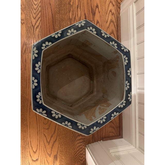 Hexagonal Chinese Porcelain Equestrian Jardenierre For Sale - Image 6 of 8