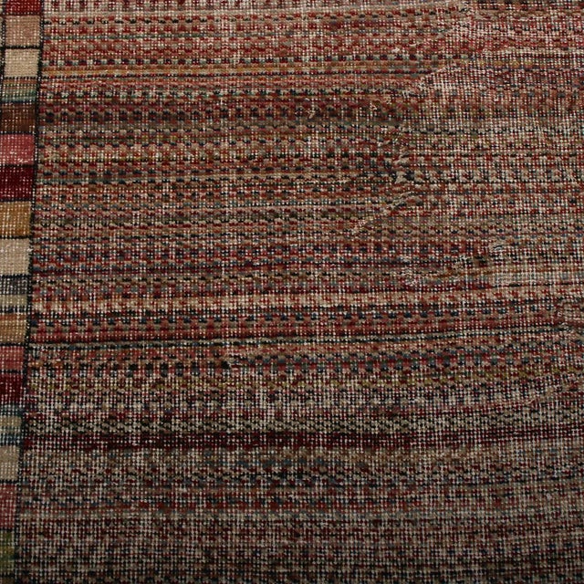 Art Deco 1960s Vintage Distressed Art Deco Rug, Multicolor Geometric Pattern For Sale - Image 3 of 7