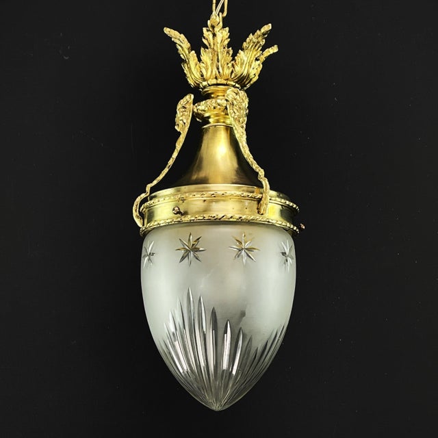 Art nouveau bronze ceiling lamp this lamp impresses with its elegant teardrop shape, which is typical of art nouveau...