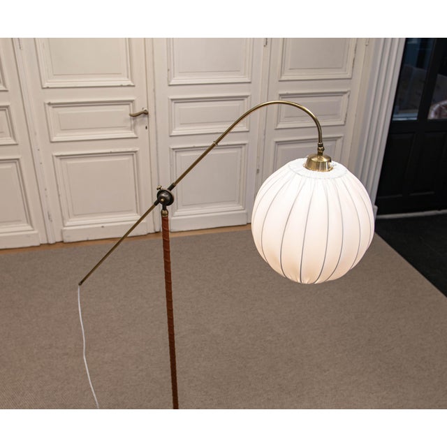 Brown Vintage Brass Water Pump Floor Lamp from Fog & Mørup, 1940s For Sale - Image 8 of 13