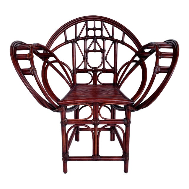 Edward Tuttle for McGuire Bamboo Rattan Butterfly Chair Chairish