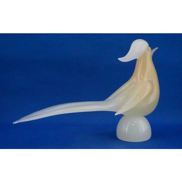 Khaki 20th Century Blown Murano Opaline Glass Rooster Sculpture by Archimede Seguso, Italy For Sale - Image 8 of 18