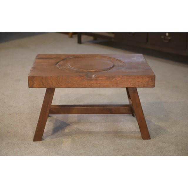 Wood Brutalist Coffee Table in Elm, 1950s For Sale - Image 7 of 12