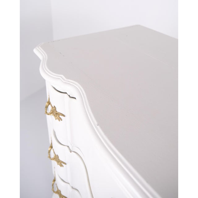 Antique Baroque White Chest of Drawers with Brass Handles, 1760s For Sale - Image 10 of 16
