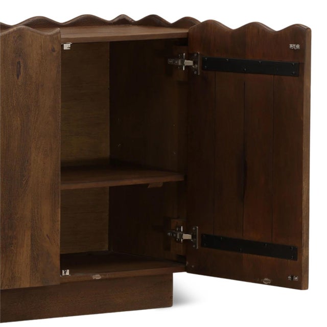 2020s Modern Wave Edge Carved Credenza For Sale - Image 5 of 8