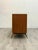 Beautiful mid century modern walnut dresser with brass hardware manufactured by R Way, professionally restored.