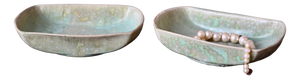 Vintage Art Nouveau Glazed Ceramic Dishes by Jean Garillon, 1930s, Set of 2