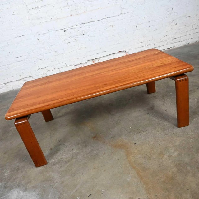 Vintage Scandinavian Modern Solid Teak Rectangular Coffee Table Style of Westnofa Norway For Sale - Image 9 of 13