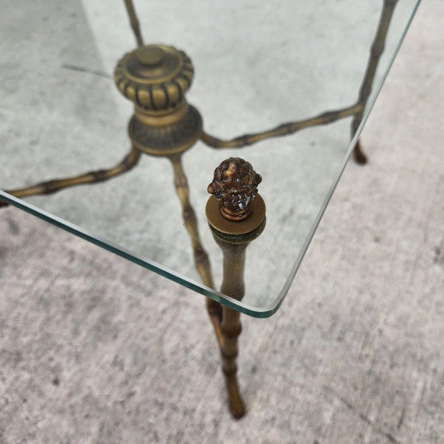 Metal Bagues Style Faux Bamboo End Table 1960s For Sale - Image 7 of 12
