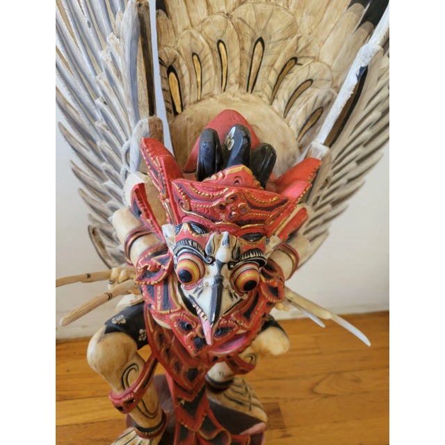 1960's Hand Carved Garuda Statue From Thailand For Sale - Image 11 of 13