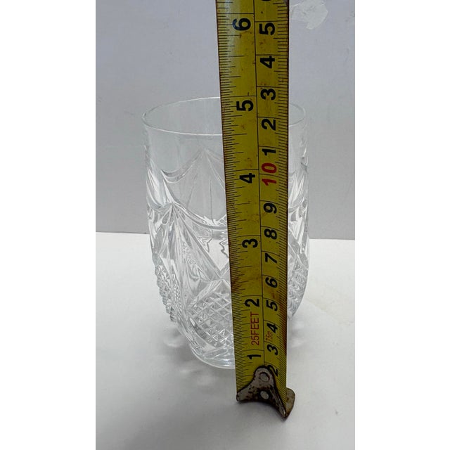 Vintage Mid-Century Modern Cut-Style Crystal Look Whiskey Glasses -- Set of 6 For Sale - Image 9 of 9