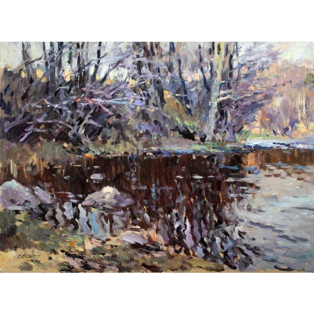 Edgars Vinters, Sunny Autumn Day, 1978, Oil on Cardboard For Sale - Image 10 of 10