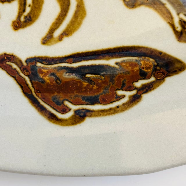 Vintage Large Ceramic Fish Platter, Hand Painted, Late 20th Century, Signed For Sale - Image 10 of 14