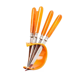 Fruit Knives with Bakelite Stand by Otto Hammesfahr for Bestecke Solingen, 1950s, Set of 7