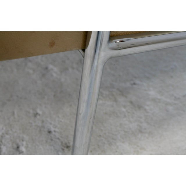 Metal Tubular Steel and Leather Cream Armchair, France, 1970s For Sale - Image 7 of 18