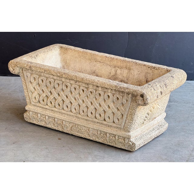 Mid 20th Century Cotswold Studio Celtic Knot Stone Planters or Troughs - Individually Priced For Sale - Image 5 of 11