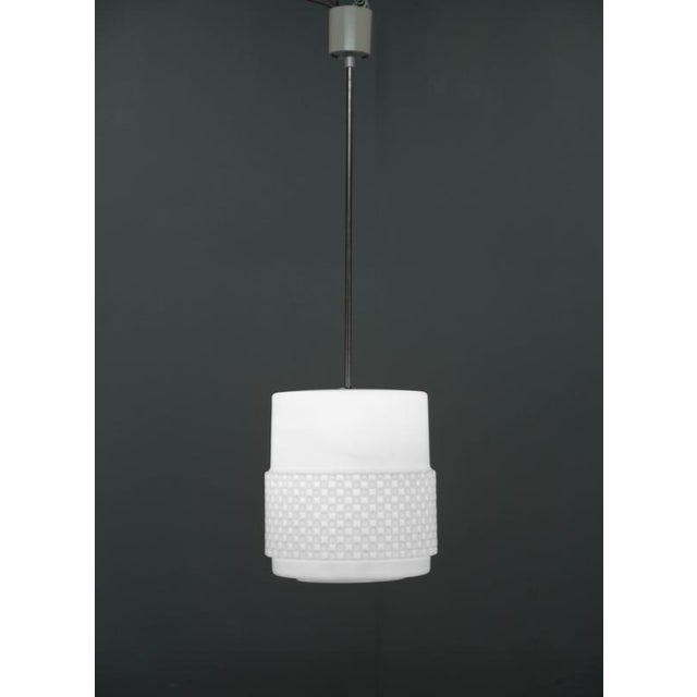 Mid-Century Opaline Glass Pendant, Czechoslovakia, 1960s For Sale - Image 3 of 9