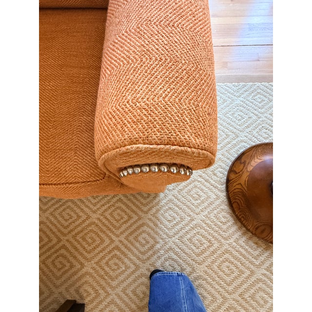 Textile Stewart Furniture Orange Tweed Sofa For Sale - Image 7 of 13