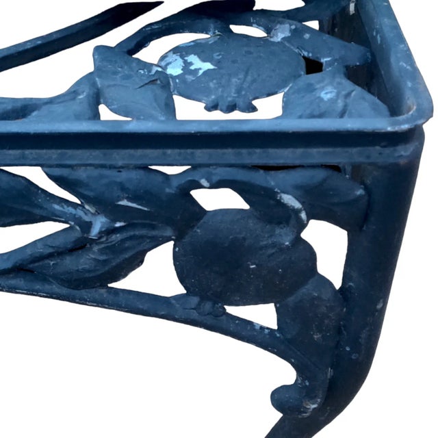 1950s Cast Aluminum Pomegranate Design Motif on Cast Iron Rectangular ...