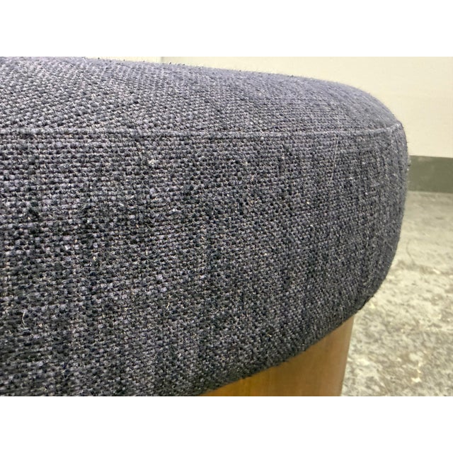 West Elm Round Upholstered Storage Ottoman For Sale In San Francisco - Image 6 of 12
