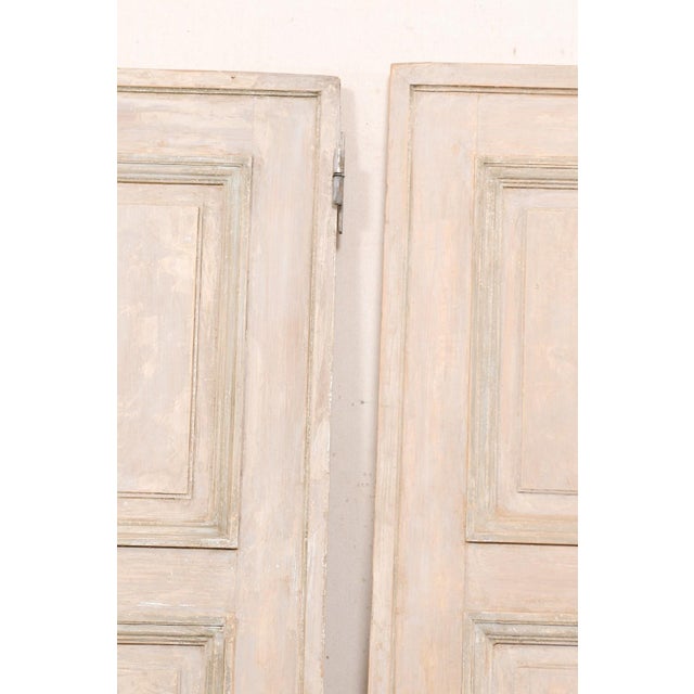 19th Century French Painted Wood Panel Doors – A Pair For Sale - Image 9 of 12