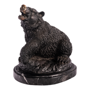 Antique 19th Century French Bonze Animalier Brown Bear Statue Sculpture Paris After Antoine-Louis Barye Circa 1870