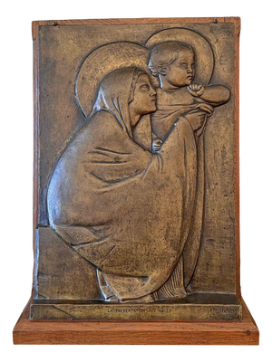Georges Mathey, Large Bas Relief, 1912, Bronze & Oak
